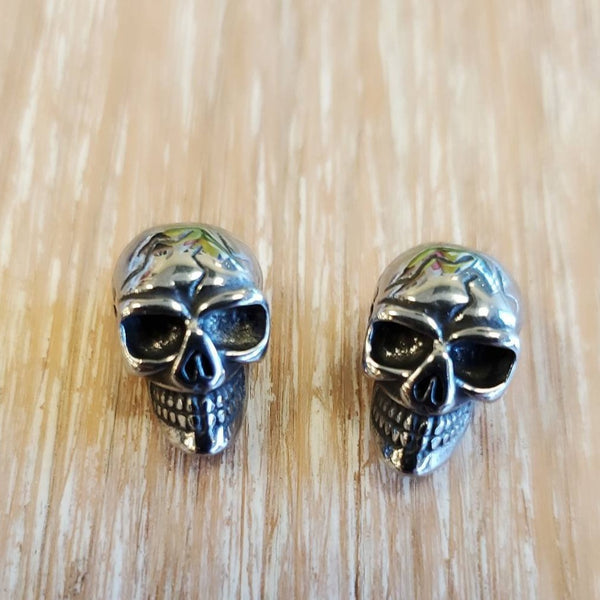 Stainless Steel Skull Head Bead, Stainless Steel Skull