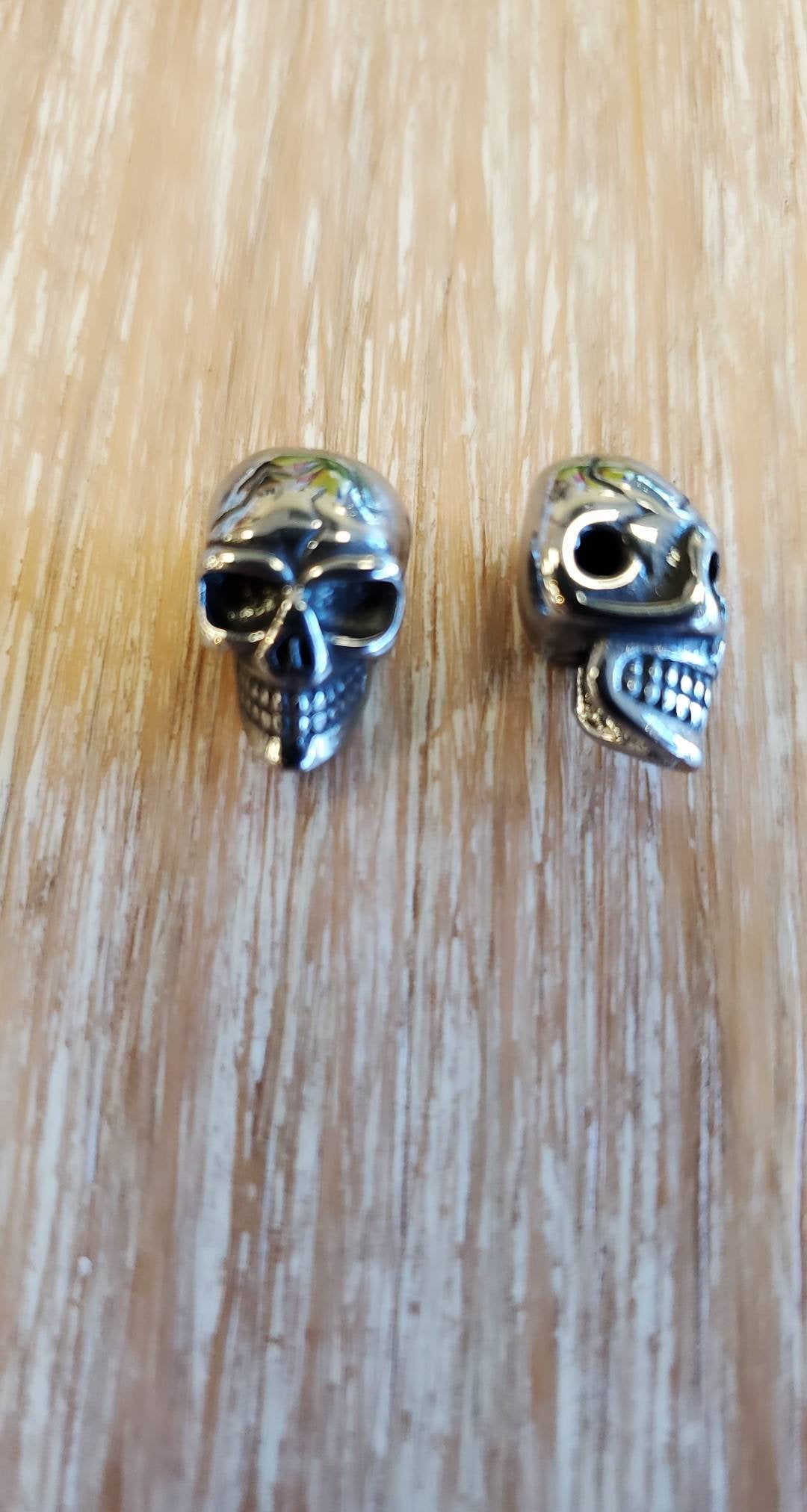 Stainless Steel Skull Head Bead, Stainless Steel Skull
