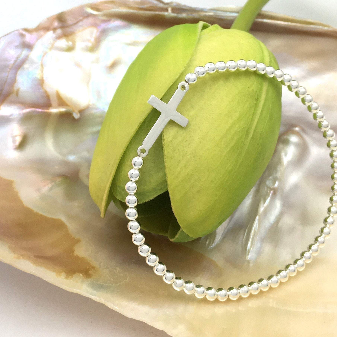 3mm Sterling Silver Bracelet w/ Cross Connector | Bellaire Wholesale
