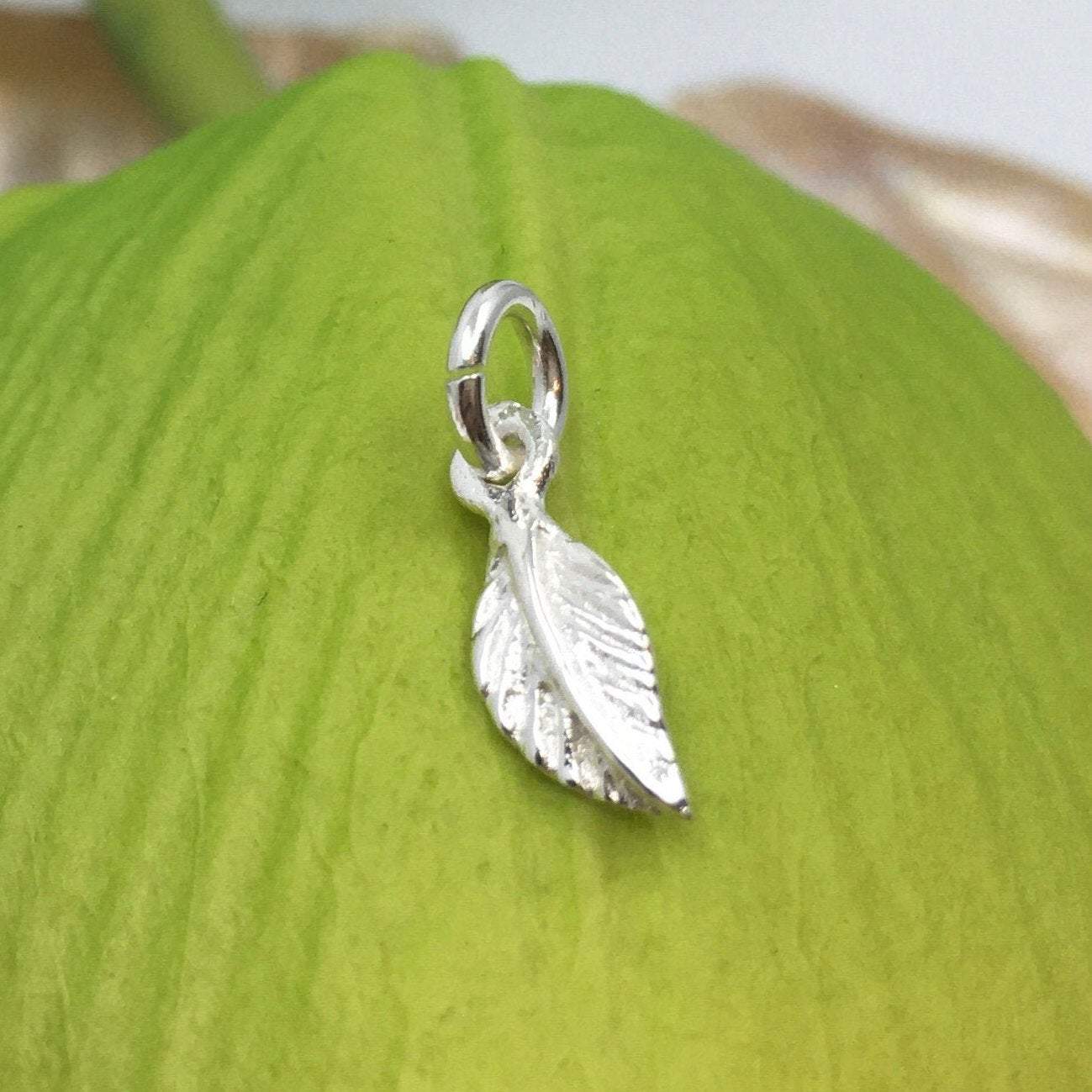 Leaf 3D sterling Silver Charm | Bellaire Wholesale