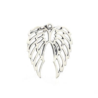 Double Angel Wings Silver Flat Charm | Bellaire Wholesale