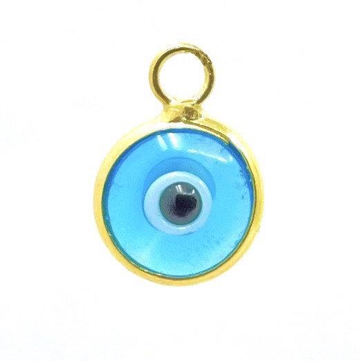 Gold Blue and White Evil Eye Charm | Bellaire Wholesale