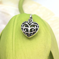 Heart Sterling Silver hollow Cut Charm | Bellaire Wholesale