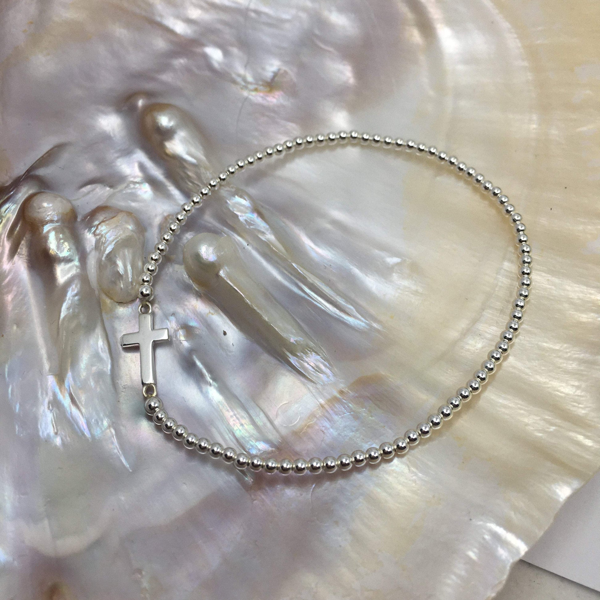 Silver Stretchy Bracelet Cross Connector | Bellaire Wholesale