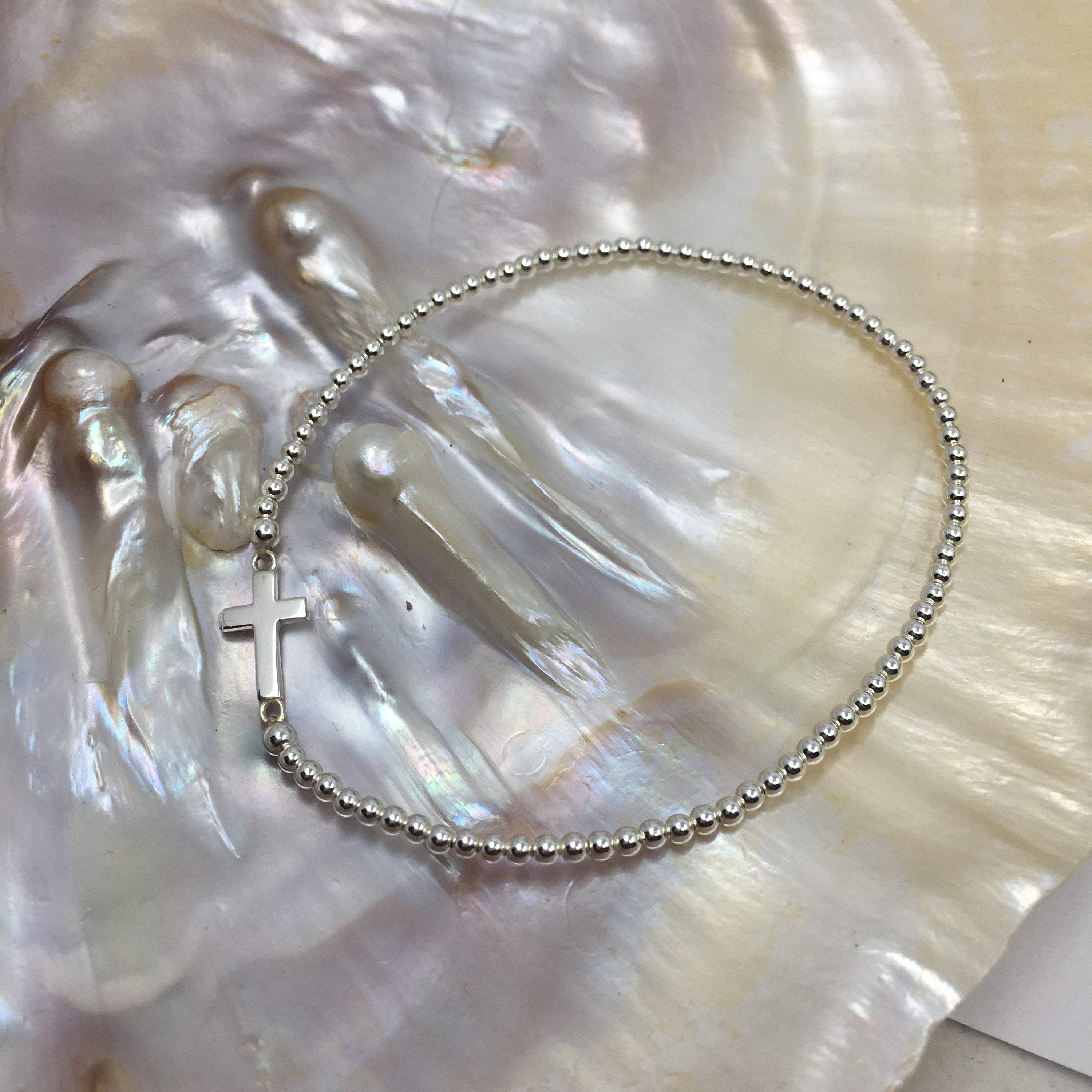 Silver Stretchy Bracelet Cross Connector | Bellaire Wholesale