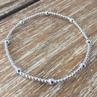 Silver with Accent Bead Stretchy Bracelet | Bellaire Wholesale