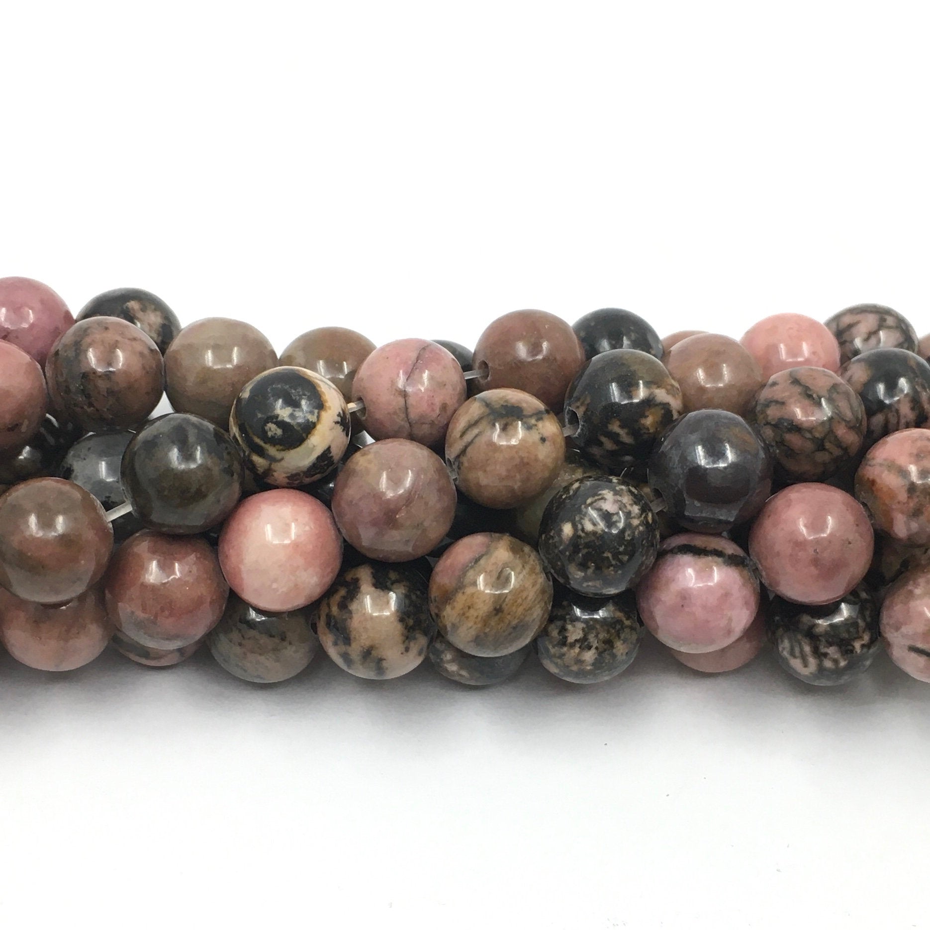 Rhodonite Beads, Natural Stone | Bellaire Wholesale