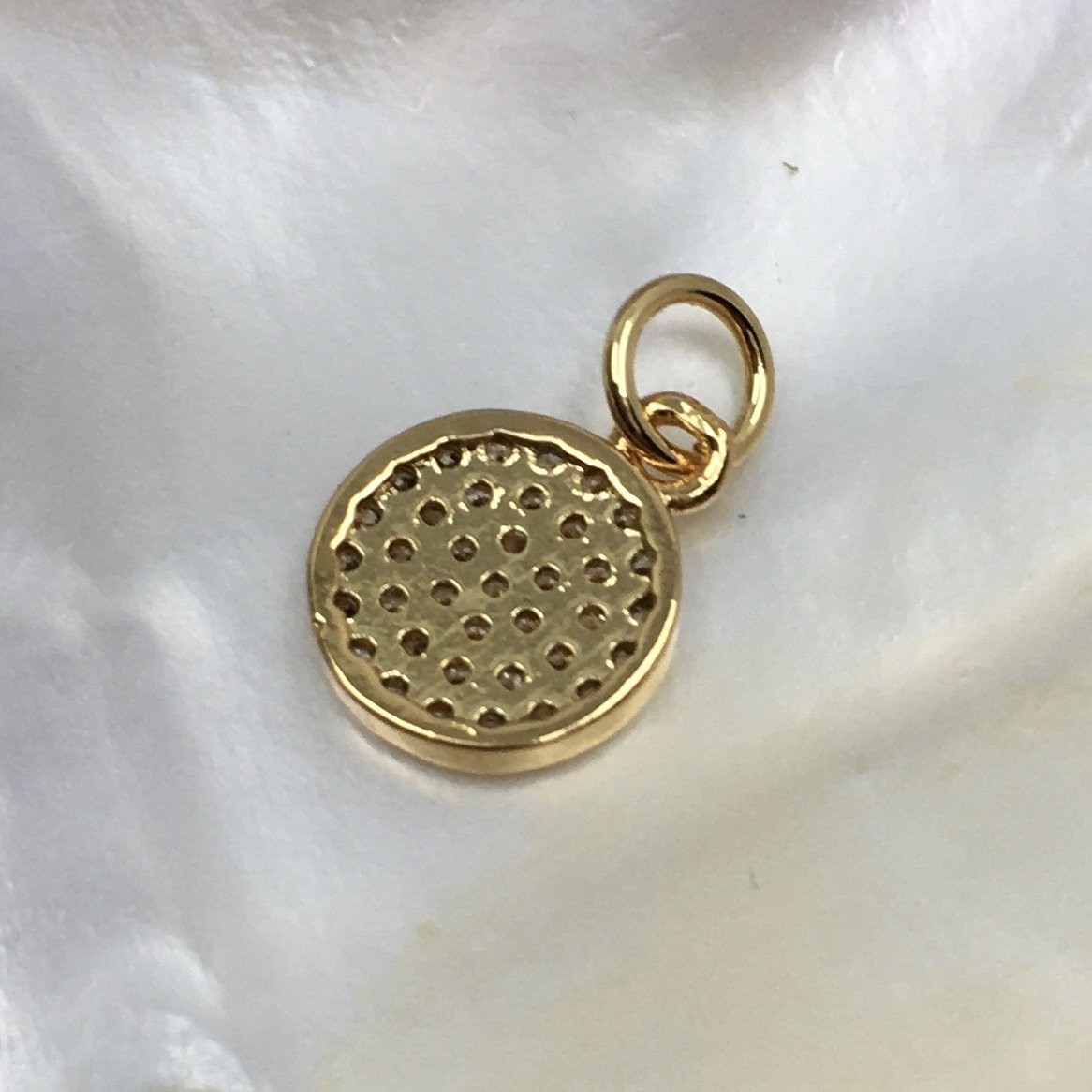 Gold Plated Flat Heart Brass Charm 18k Gold Plated