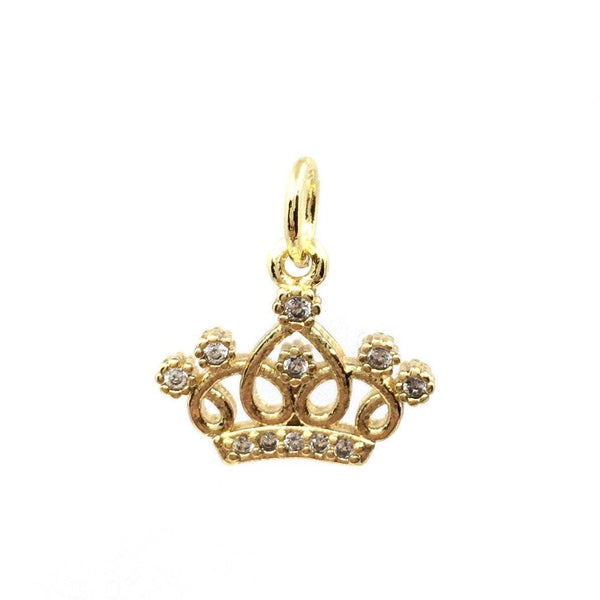 Crown CZ Charm 18k Gold Plated