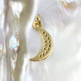 Half Moon Gold Rhodium, CZ Pave charm | Bellaire Wholesale