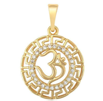 Gold Om Pendant, 18K Gold Pendant