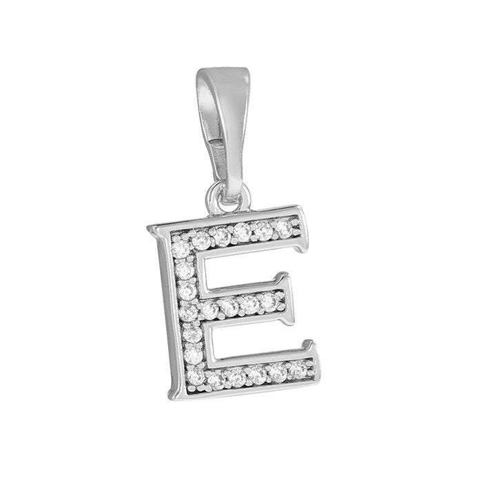 A to Z Letters Rhodium Charm, Rhodium Plated