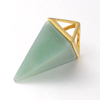 Jade Pendant with  Gold Top,  Natural Stone Pendant,