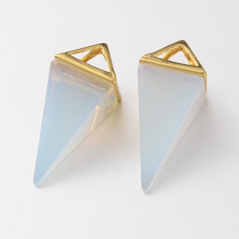 Opal Lite With Gold Top,  Natural Stone Pendant