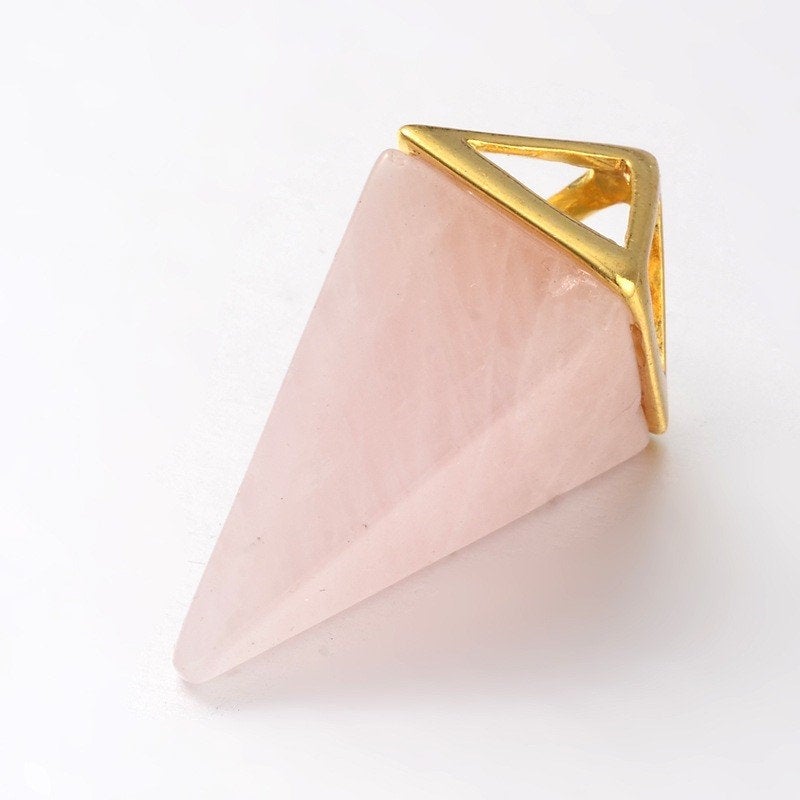 Rose Gold  With Gold Top,  Natural Stone