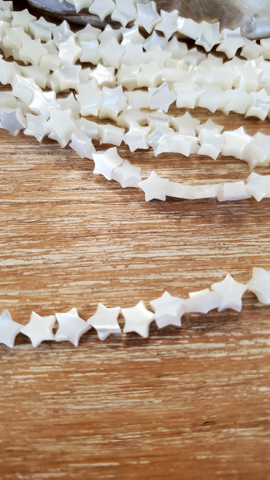 Star Shape Shell Pearl Bead, White Shell Pearl