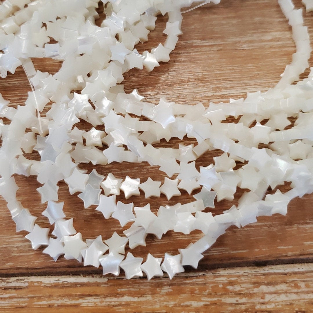Star Shape Shell Pearl Bead, White Shell Pearl