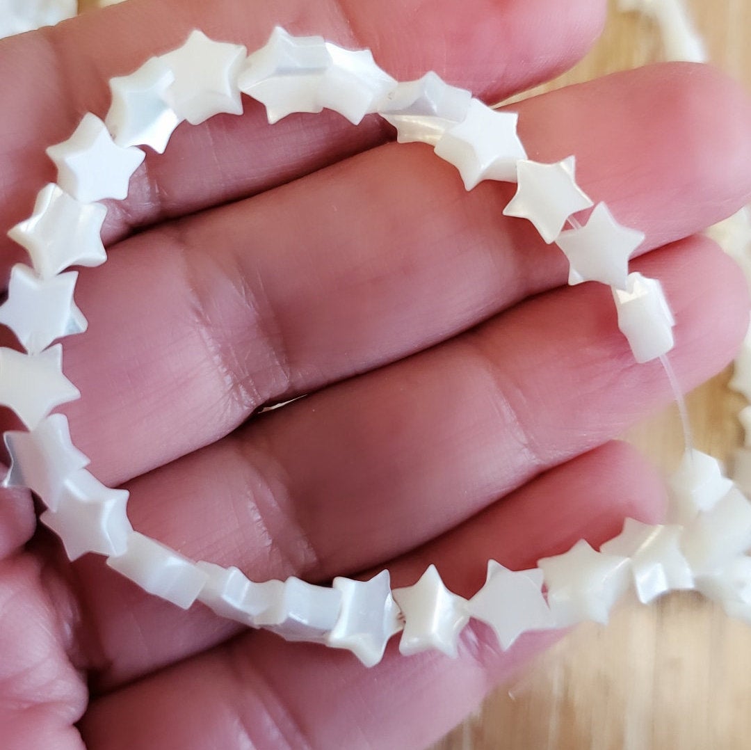 Star Shape Shell Pearl Bead, White Shell Pearl