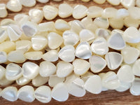 Heart Shape Shell Pearl Bead, White Shell Pearl