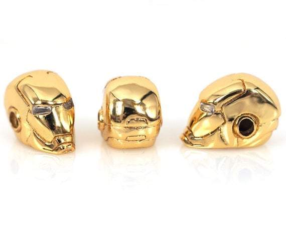 Iron Man Bead, Gold Ironman Bead