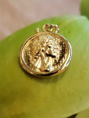2 sided Greek Goddess ,Goddess Gold Charm