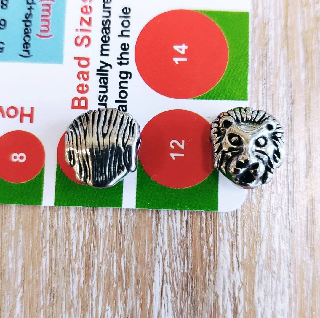 Steel Lion Head Spacer Bead