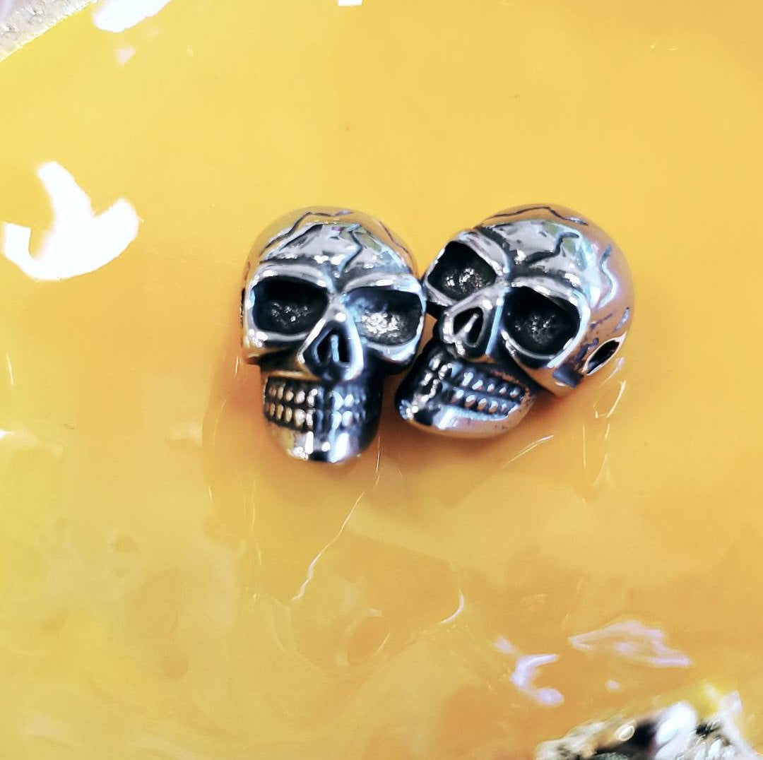 Stainless Steel Skull Head Bead, Stainless Steel Skull