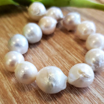 Mother of Pearl, White Pearl Bead, Tear Drop Shape Baroque