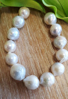 Mother of Pearl, White Pearl Bead, Tear Drop Shape Baroque