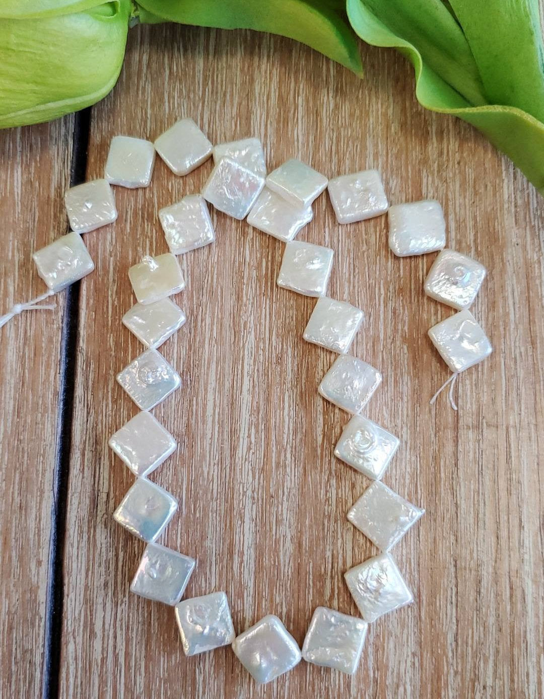 Mother of Pearl, White Pearl Bead, Diamond shape pearl