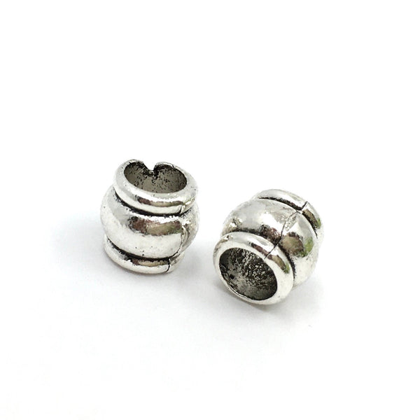 30Pcs Alloy Silver Round Spacer Beads | Bellaire Wholesale