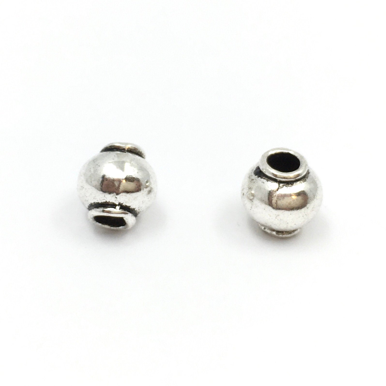 Alloy Silver Round Spacer Beads, small hole Bead | Bellaire Wholesale