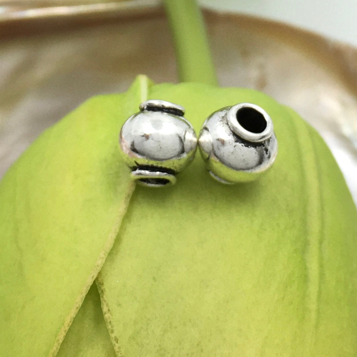 Alloy Silver Round Spacer Beads, small hole Bead | Bellaire Wholesale
