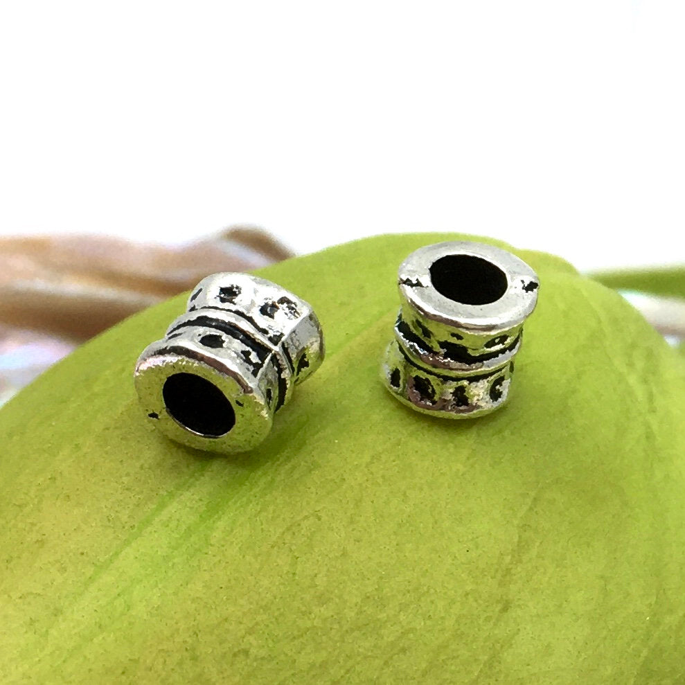 30Pc Alloy Silver Damru shaped Spacer Beads | Bellaire Wholesale