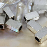 12Pcs Alloy Silver Square Cube Cuboid Spacer Beads| Bellaire Wholesale