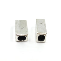 12Pcs Alloy Silver Square Cube Cuboid Spacer Beads| Bellaire Wholesale