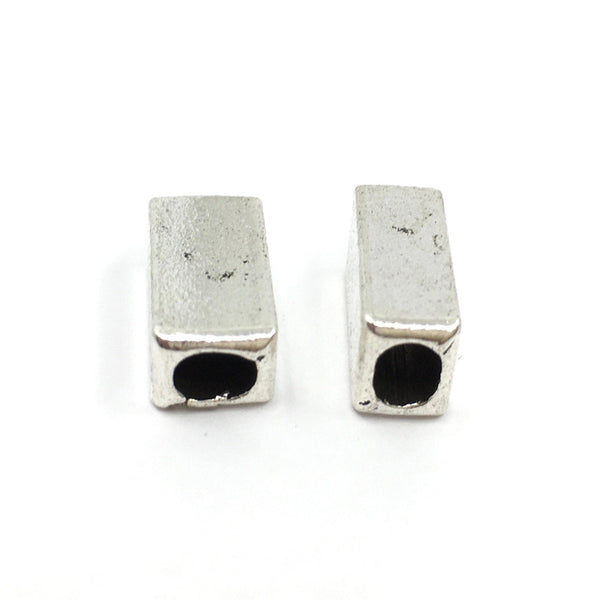 12Pcs Alloy Silver Square Cube Cuboid Spacer Beads| Bellaire Wholesale