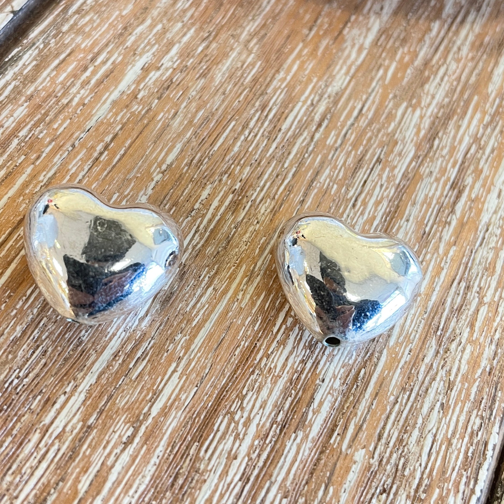 Alloy Heart Rhodium Bead, Love Heart Bead  | Bellaire Wholesale