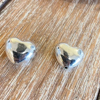 Alloy Heart Rhodium Bead, Love Heart Bead  | Bellaire Wholesale