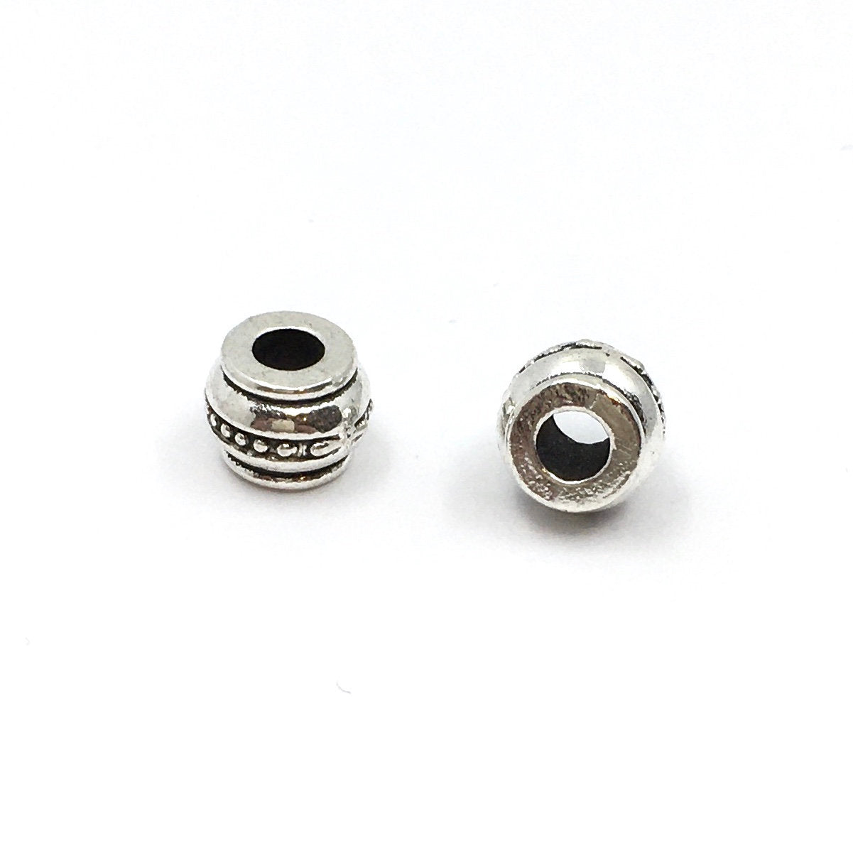 10Pcs Alloy Silver Round Spacer Beads  | Bellaire Wholesale