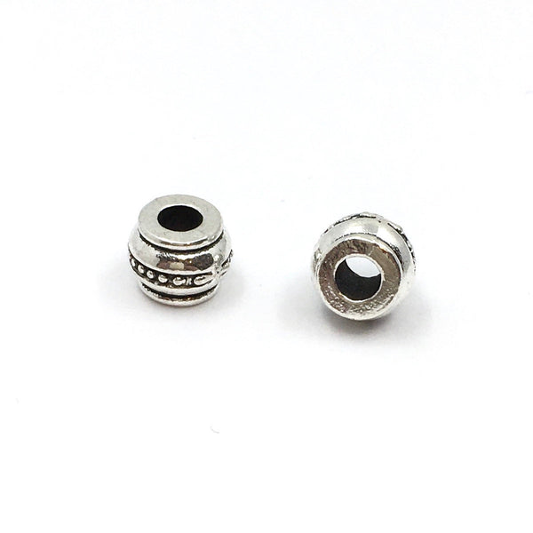10Pcs Alloy Silver Round Spacer Beads  | Bellaire Wholesale