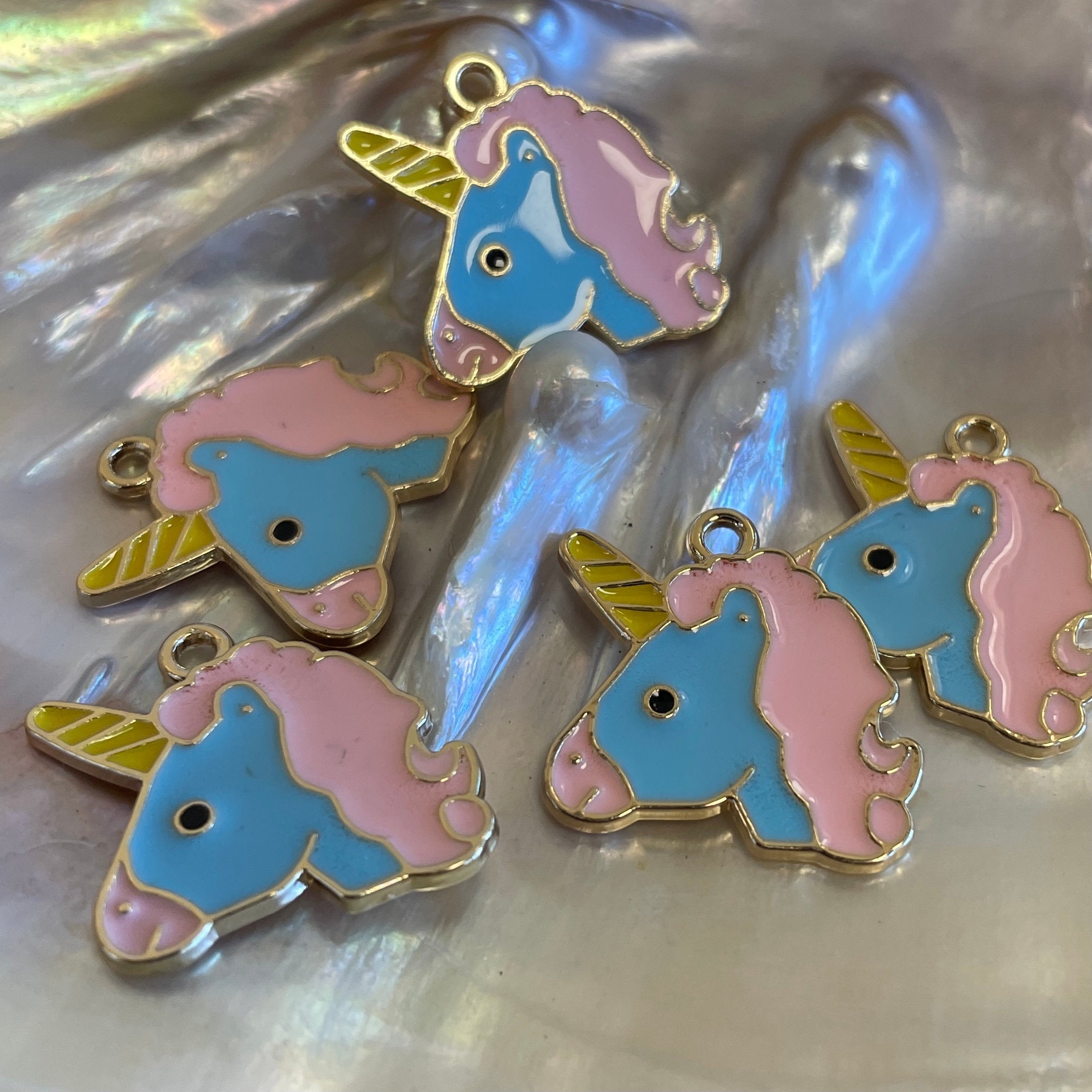 Alloy Colorful Unicorn Head Charm, Free Creature  | Bellaire Wholesale