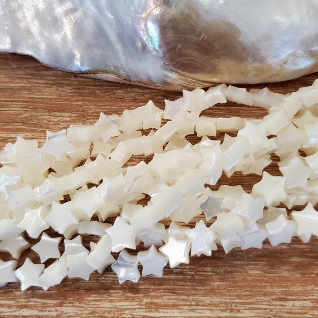 Star Shape Shell Pearl Bead, White Shell Pearl