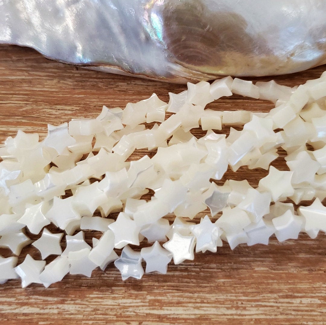 Star Shape Shell Pearl Bead, White Shell Pearl