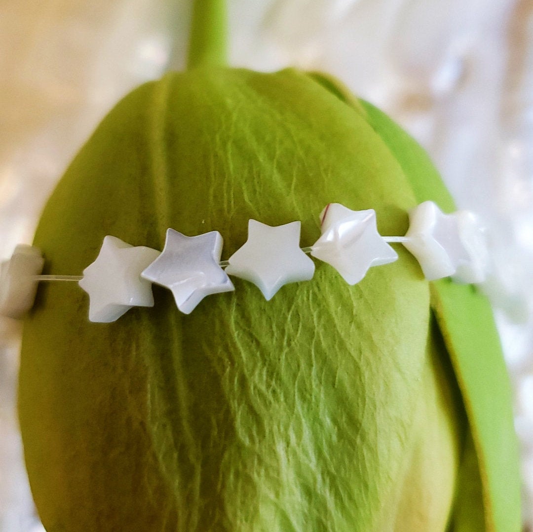 Star Shape Shell Pearl Bead, White Shell Pearl