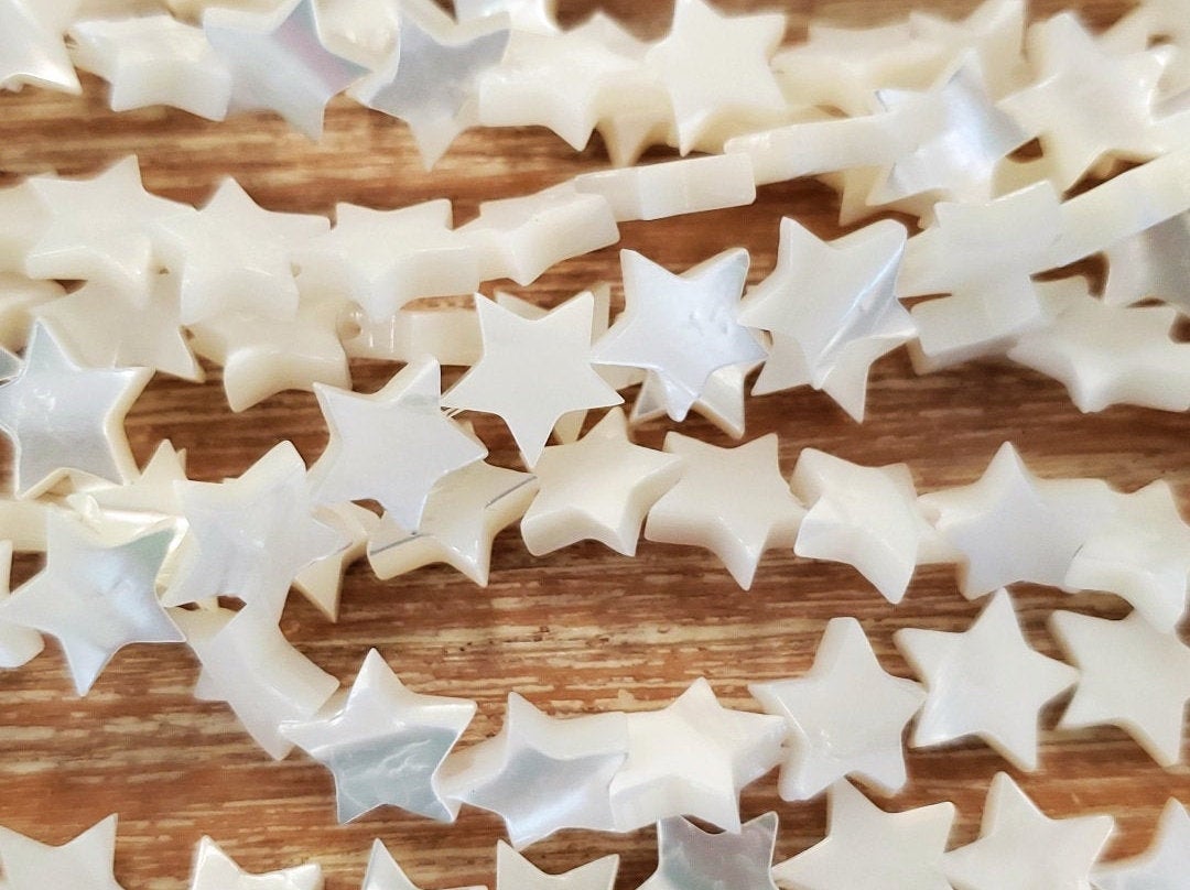 Star Shape Shell Pearl Bead, White Shell Pearl
