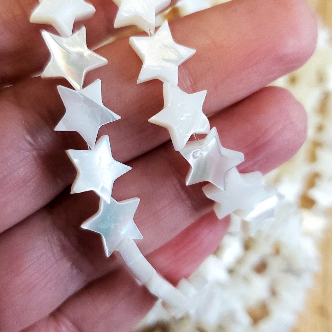 Star Shape Shell Pearl Bead, White Shell Pearl