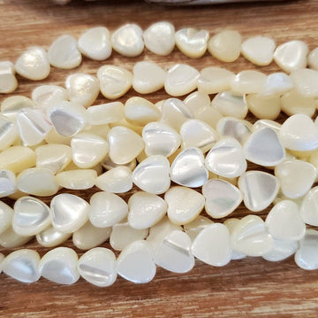 Heart Shape Shell Pearl Bead, White Shell Pearl