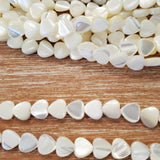 Heart Shape Shell Pearl Bead, White Shell Pearl