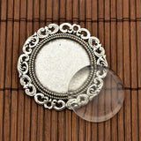 Alloy Cabochon, Antique Silver Round Connector  | Bellaire Wholesale